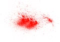 Red blood spread on whithe background isolated