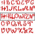 Red Blood text. Halloween horror letters, vector illustration Royalty Free Stock Photo