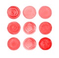 Red blood vector circles set Royalty Free Stock Photo