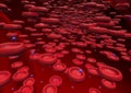 Red bloodcells flowing throw an artery Royalty Free Stock Photo