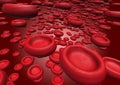 Red bloodcells flowing throw an artery Royalty Free Stock Photo