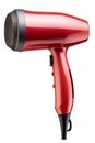 Red Blow Dryer on White Background