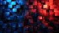 a red and blue abstract background with cubes in the center Royalty Free Stock Photo