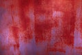 Red blue abstract background. Paint on an old metal wall. Toned rough texture. Bright decorative background. Royalty Free Stock Photo