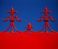 Red & blue architectural motif