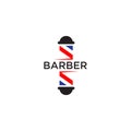 Red Blue Barber shop lamp logo design template