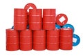 Red blue barrel oil isolated Royalty Free Stock Photo