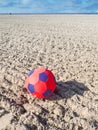 Red and blue beach football