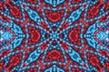 Red and Blue Beaded Abstract Background Kaleidoscope Royalty Free Stock Photo