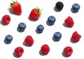 Red Blue Berries Food Pattern White Background Royalty Free Stock Photo