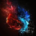 a red, blue, and black colored liquid swirls Royalty Free Stock Photo