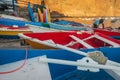 Colorful boats at La Gomera port Royalty Free Stock Photo