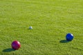 Red and Blue Bocce Balls Royalty Free Stock Photo