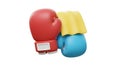 Throwing in the Towel: Boxing Gloves 3D Render Symbolizing Surrender Royalty Free Stock Photo