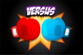 Red and Blue Boxing Gloves on dark background Royalty Free Stock Photo