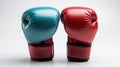 Red and blue boxing gloves isolated on white background Royalty Free Stock Photo