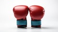 Red and blue boxing gloves isolated on white background Royalty Free Stock Photo