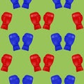 Red Blue Boxing Gloves Seamless Pattern Royalty Free Stock Photo