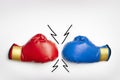 Red and blue boxing gloves