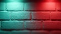 A red and blue brick wall with a light shining through it Royalty Free Stock Photo
