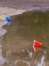 Red and blue bucket Royalty Free Stock Photo