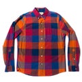 Red Blue checked button down casual shirt