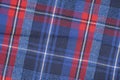 Red and blue classic checkered table cloth fabric