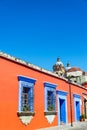 Red and Blue Colonial Architecture