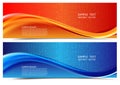 Red and blue color geometric abstract background banner with copy space, Vector illustration Royalty Free Stock Photo