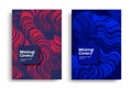 Red and blue optical fluid wave. Duotone geometric Royalty Free Stock Photo