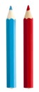 Red Blue Color Pencils Isolated Royalty Free Stock Photo