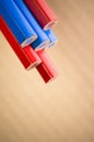 red blue colored crayons Royalty Free Stock Photo