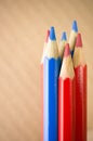 red blue colored crayons Royalty Free Stock Photo