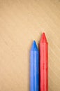 red blue colored crayons Royalty Free Stock Photo