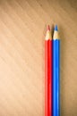 red blue colored crayons Royalty Free Stock Photo