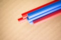 red blue colored crayons Royalty Free Stock Photo