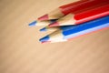 red blue colored crayons Royalty Free Stock Photo