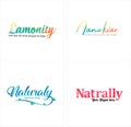 Colorful lettering leaf wellness logo design Royalty Free Stock Photo