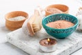 Red and blue cosmetic moroccan clay Royalty Free Stock Photo