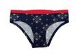 Red and blue Women`s cotton panties. Isolate on white Royalty Free Stock Photo