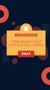 Red Blue Dark Illustration Geometric Reminder Package Arrive Instagram Story