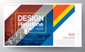 Red and blue diagonal banding line modern design Layout template