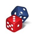 Red and blue dices