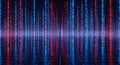 Red and Blue Digital Binary Code Matrix Falling in Perspective data technology Royalty Free Stock Photo