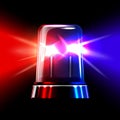 Red and blue emergency flashing siren. Vector