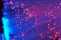 Red And Blue Fiber Optics Closeup Royalty Free Stock Photo