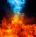 Red and blue fire on balck background, Abstract Triangle Geometrical Multicolored Background, Vector Illustration EPS10 Royalty Free Stock Photo