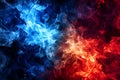 Red and blue fire on balck background Royalty Free Stock Photo