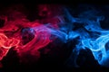 Red and blue fire on black background, fire and ice concept design, red and blue smoke, fiery background Royalty Free Stock Photo