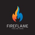 Red and blue fire flame logo icon. Vector illustration. Modern design Royalty Free Stock Photo